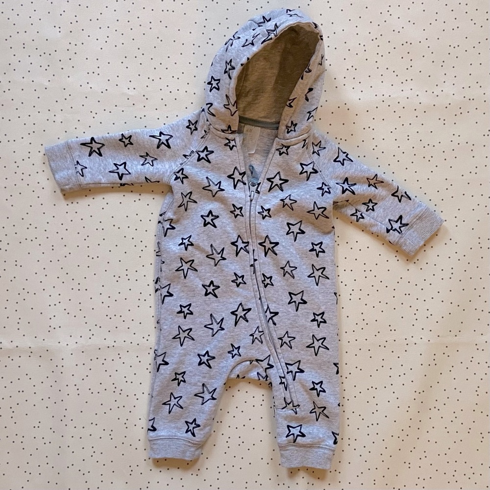 Hooded sweater jumpsuit grey with stars ✨ ⭐️